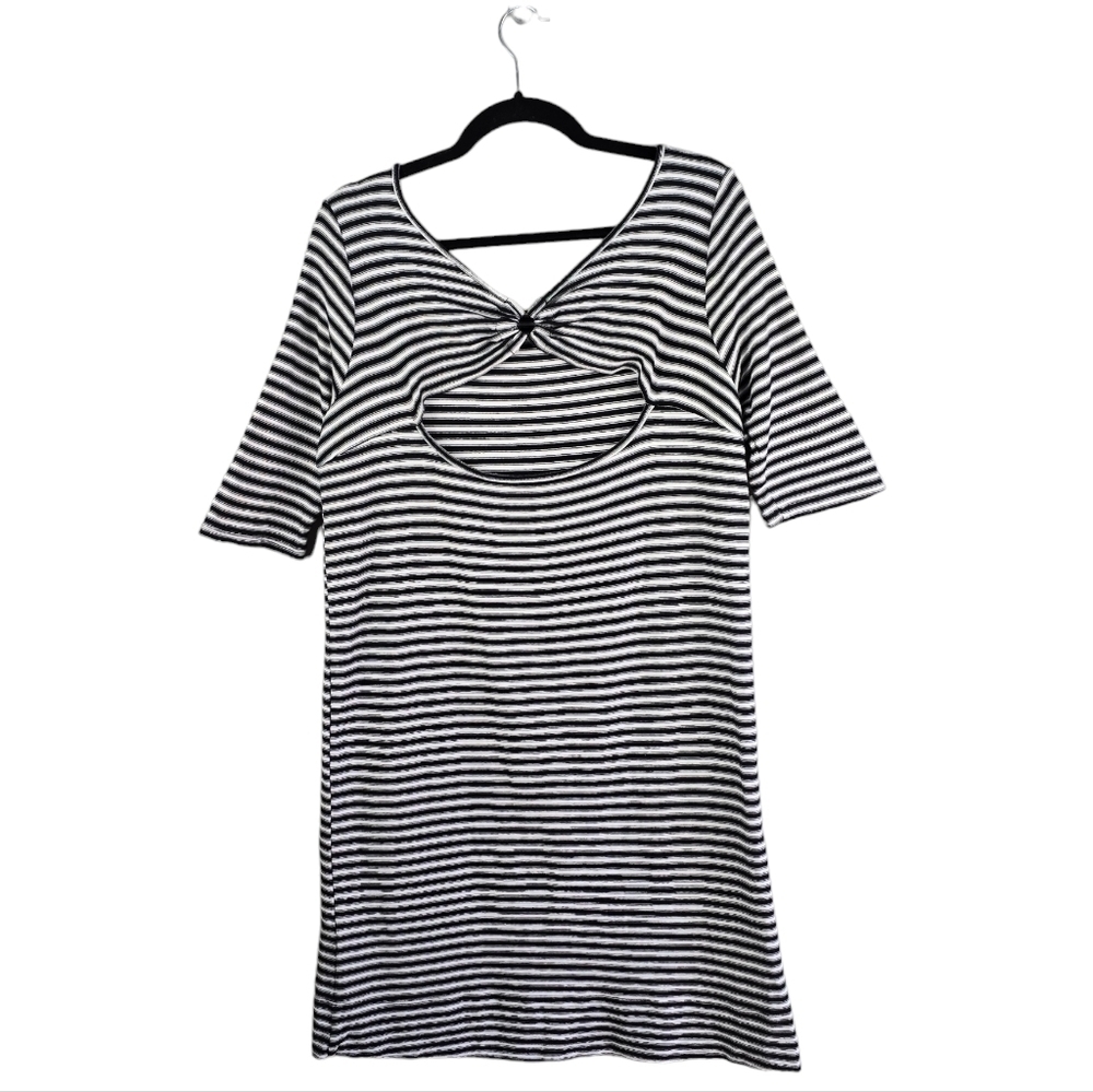 We The Free Contemporary Frenchie Striped Tee Dress Black White Womens Size L‎ - Picture 6 of 9